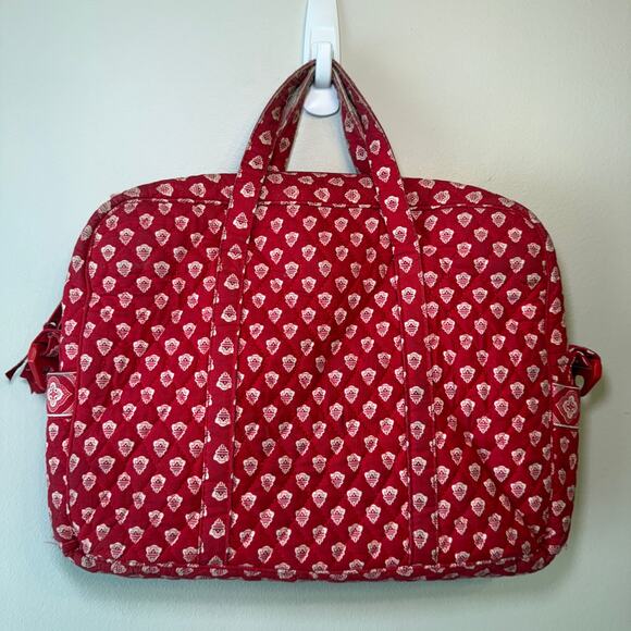 Vera Bradley Nantucket Red Cotton Quilted Computer Laptop Bag Case - Picture 10 of 11